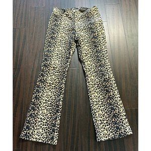 Vintage Y2K Blue Asphalt Pants Juniors 11 Animal Cheetah Print Flare Legs USA